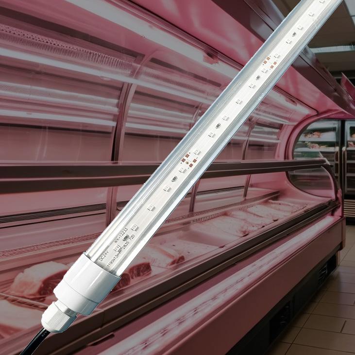 pink led tube meat display fridge light, fresh meat led case lighting